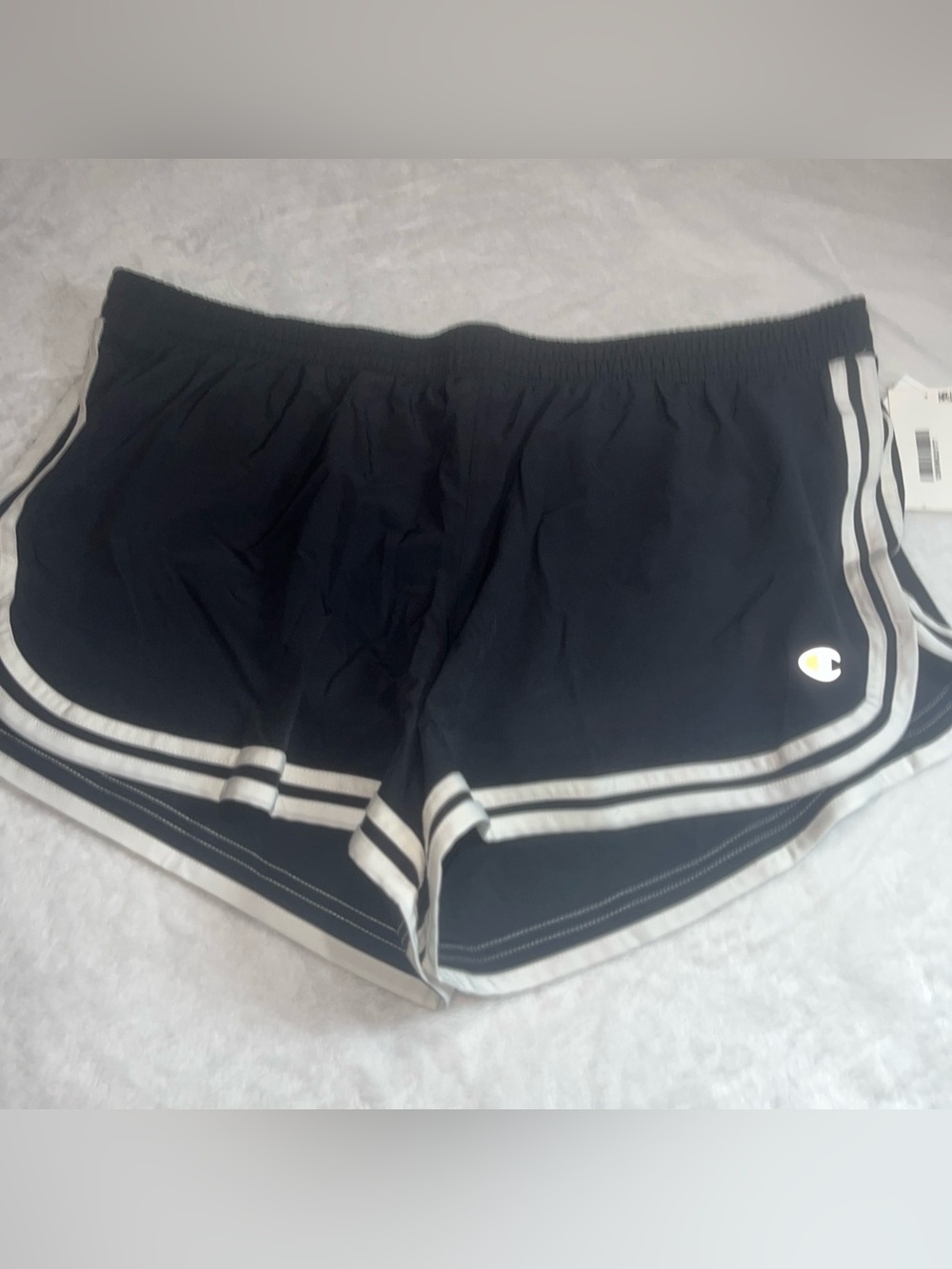 Champion Women's Lined Running Short Shorts Black With White size XL